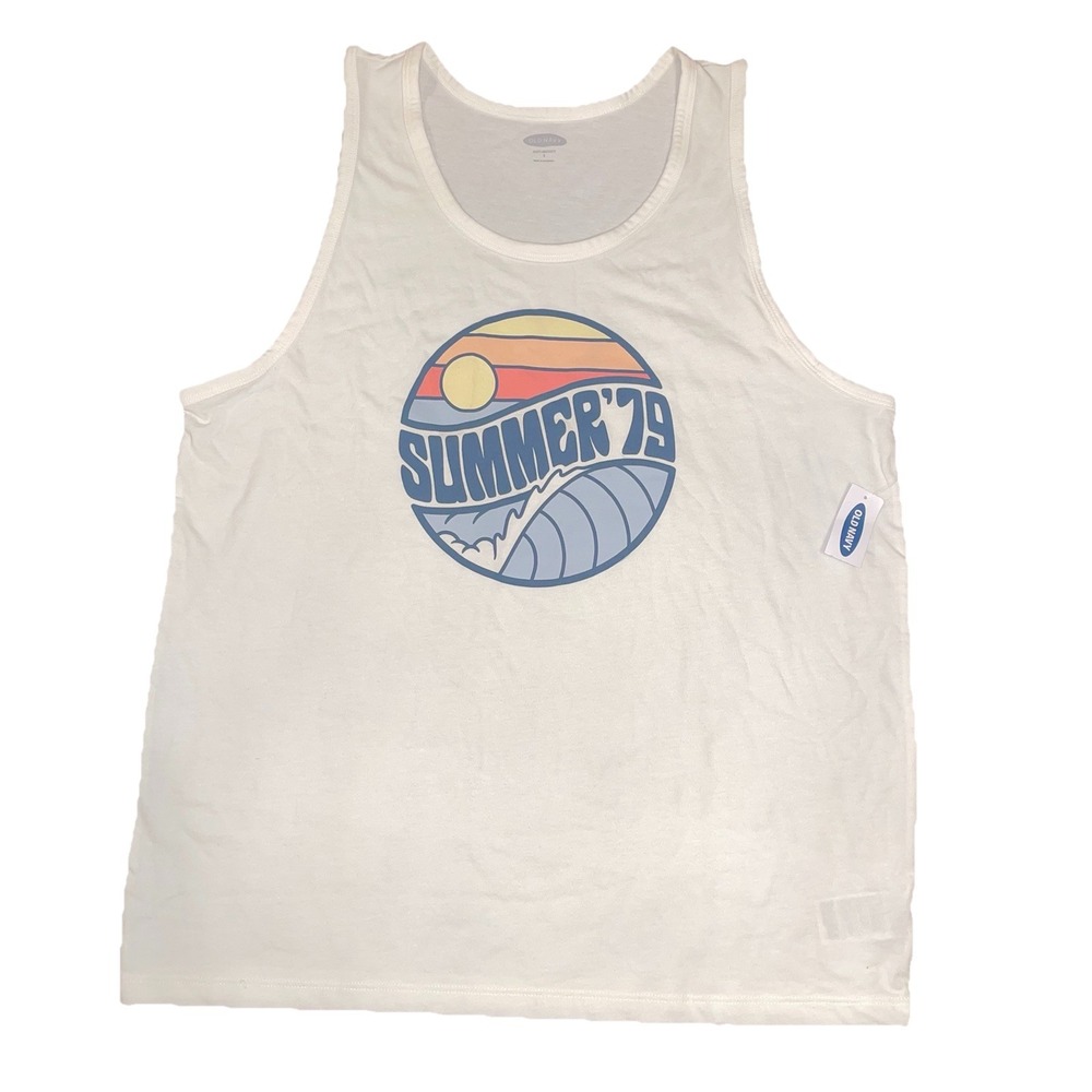 Old Navy men's "Summer '79" graphic tank top Retro Size Large NWT
